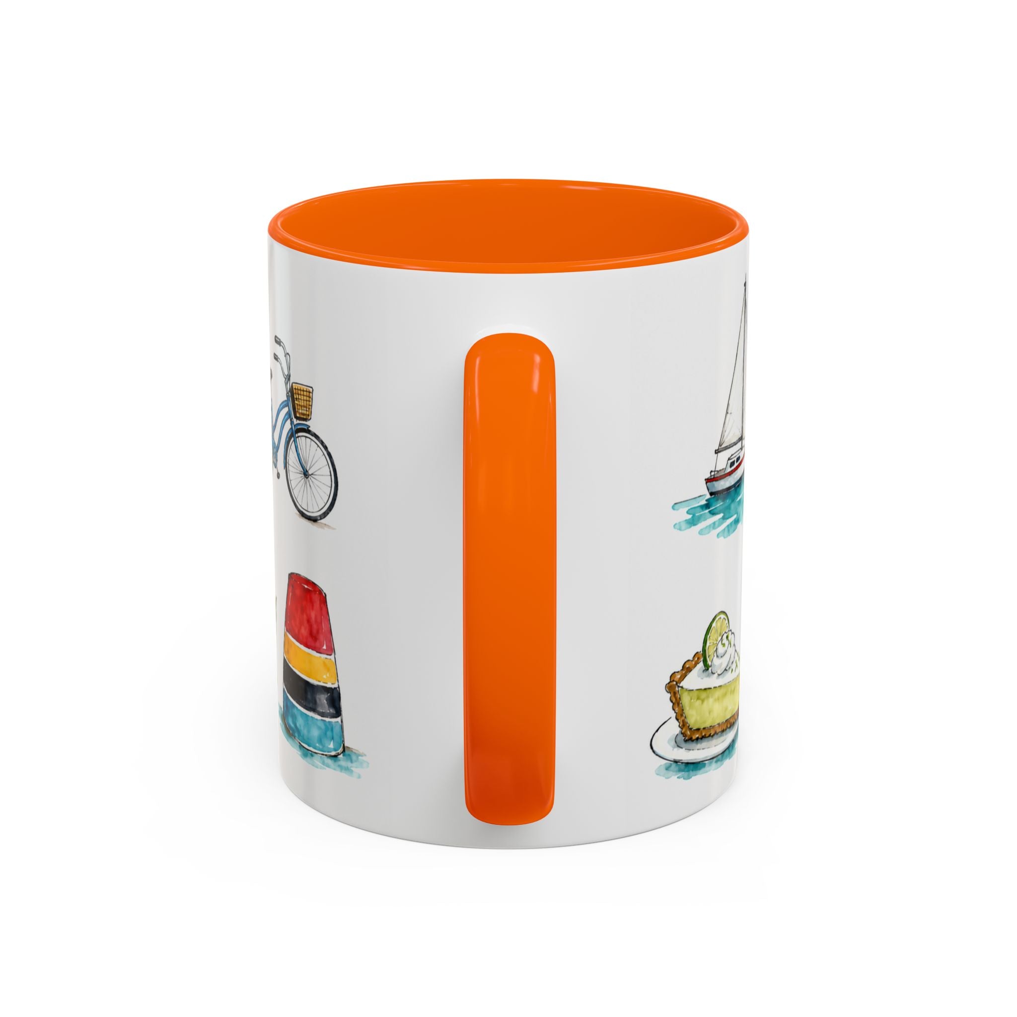 Key West Illustrated Travel Mug | City Souvenir Accent Coffee Mug | 11oz 15oz Ceramic Cup