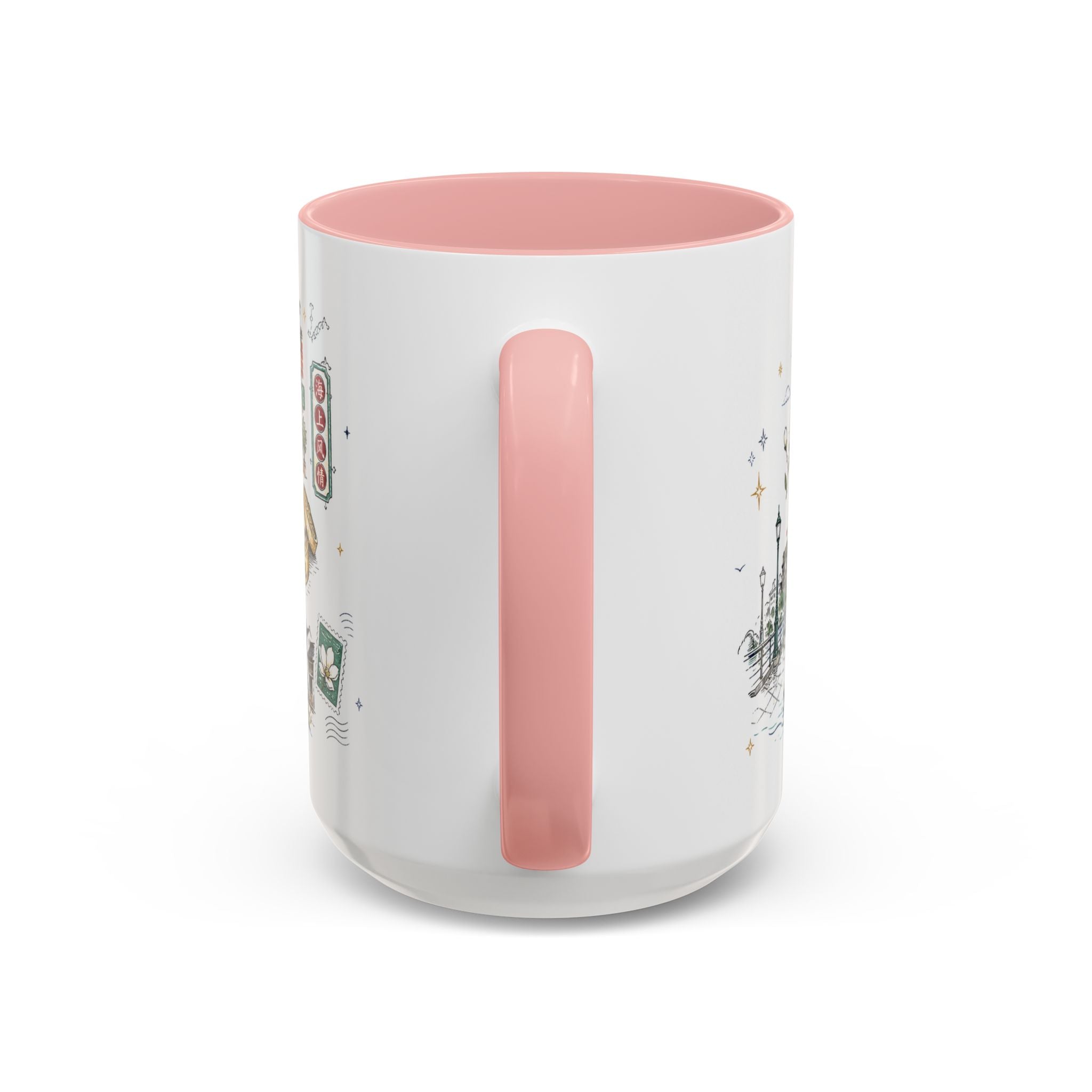 Shanghai Coffee Mug | China Souvenir Travel Gift | Accent Color Ceramic 11oz 15oz