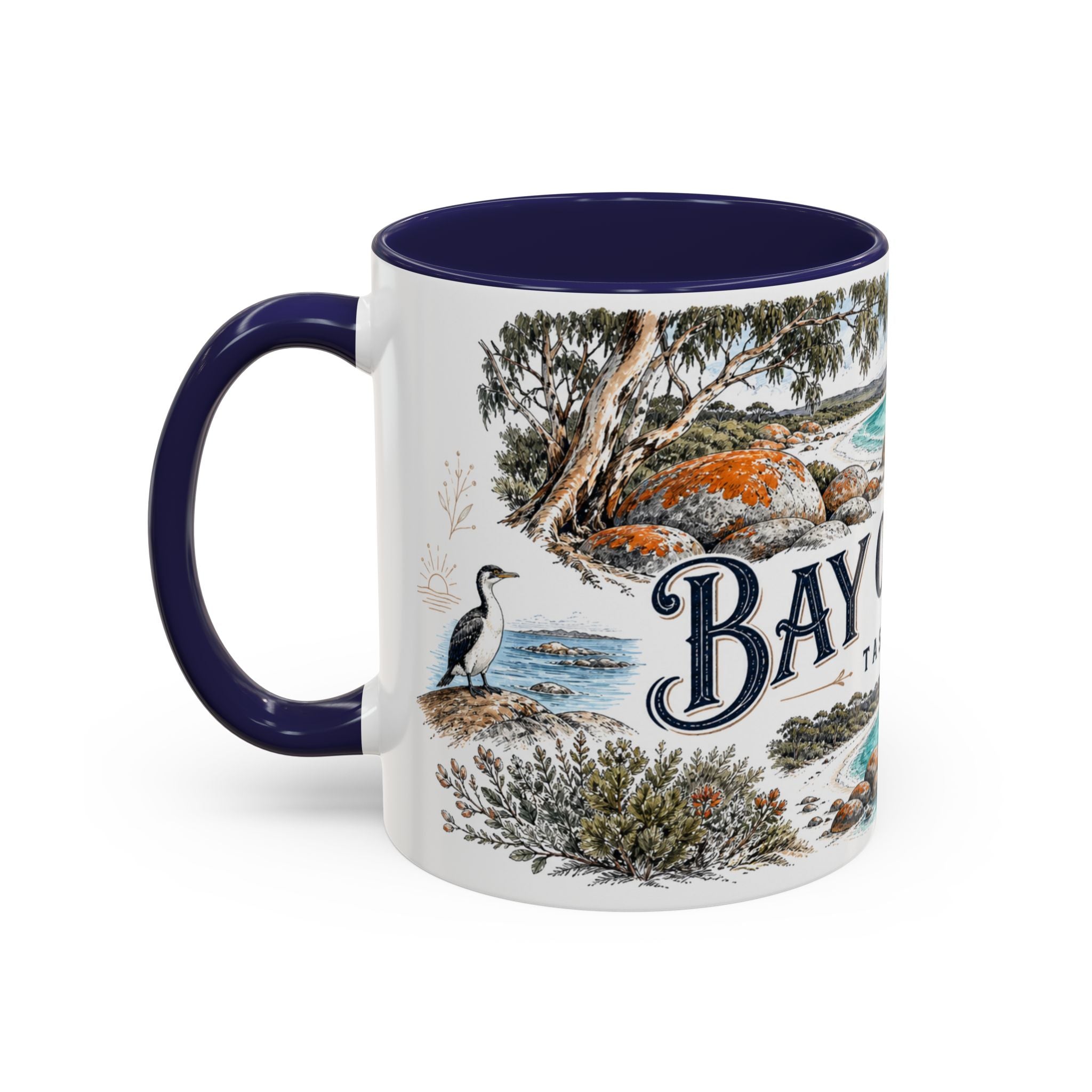 Bay of Fires Mug, Tasmania Travel Souvenir, Bucket List Gift, Accent Ceramic Coffee Mug 11oz 15oz