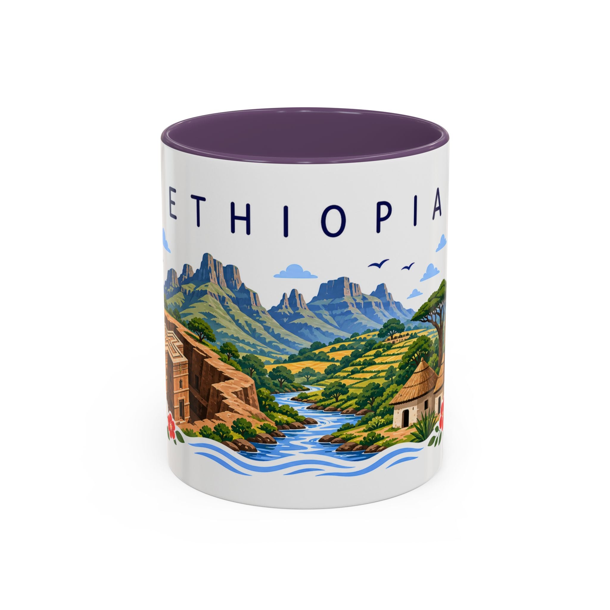 Ethiopia Coffee Mug | Travel Souvenir Accent Mug | Place Gift Ceramic Cup 11oz 15oz