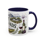 Cape Winelands Coffee Mug | Travel Destination Souvenir Gift | Accent Color Ceramic 11oz 15oz