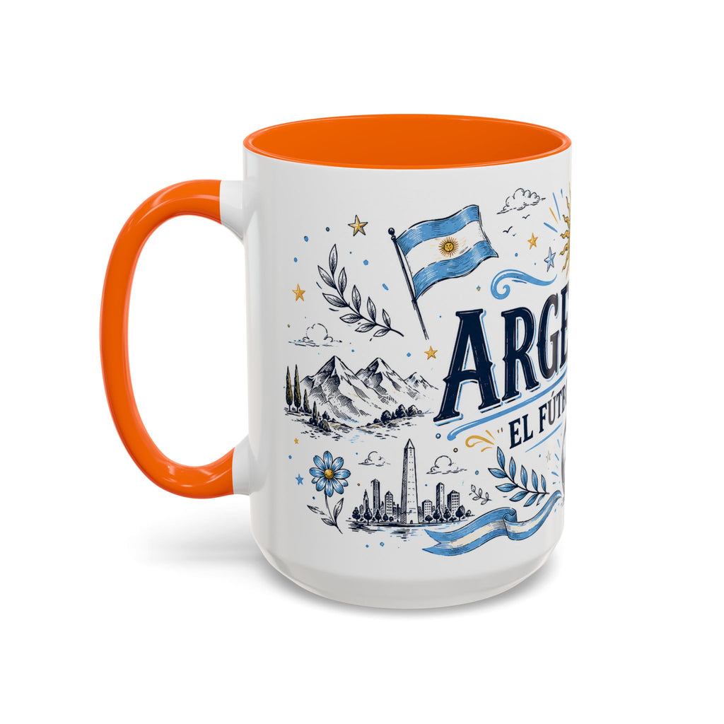 Argentina Soccer Coffee Mug | Soccer Fan Gift | Accent Color Ceramic 11oz 15oz Match Day Cup