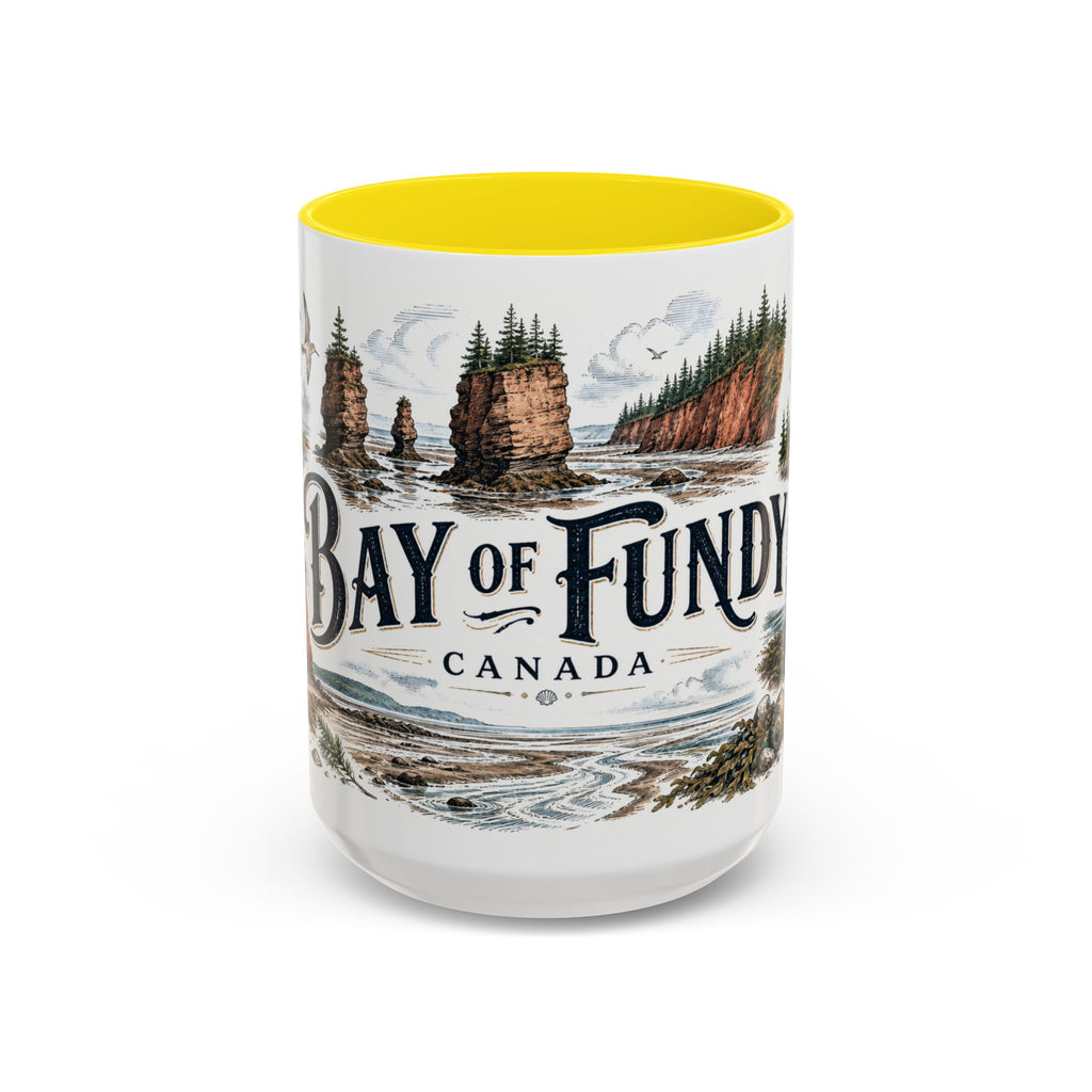 Bay of Fundy Mug, Canada Travel Souvenir, Bucket List Gift, Accent Ceramic Coffee Mug 11oz 15oz