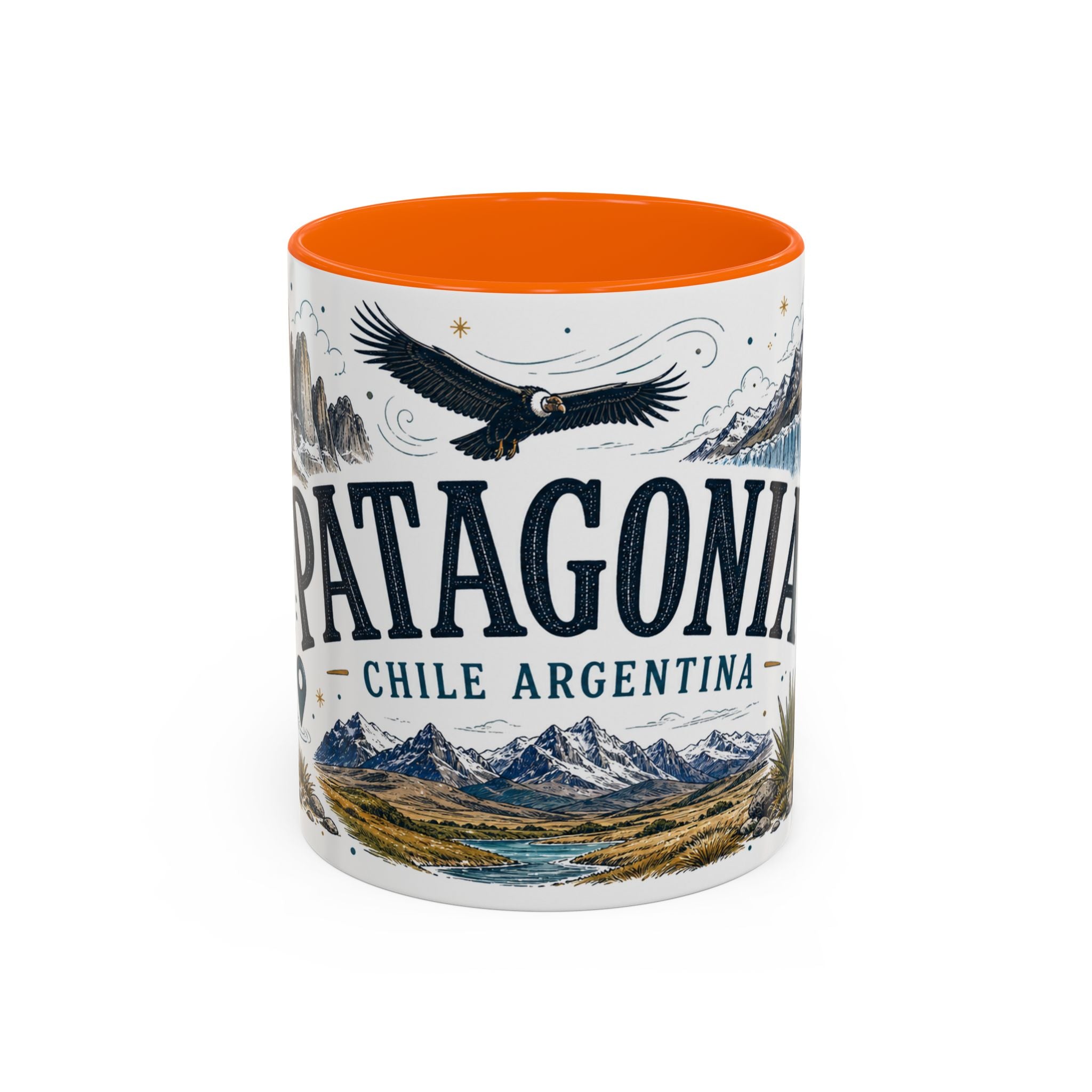 Patagonia Coffee Mug | Travel Destination Souvenir Gift | Accent Color Ceramic 11oz 15oz