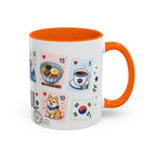 Seoul Coffee Mug | Postage Stamp Collage Mug | Travel Souvenir Accent Cup 11oz 15oz
