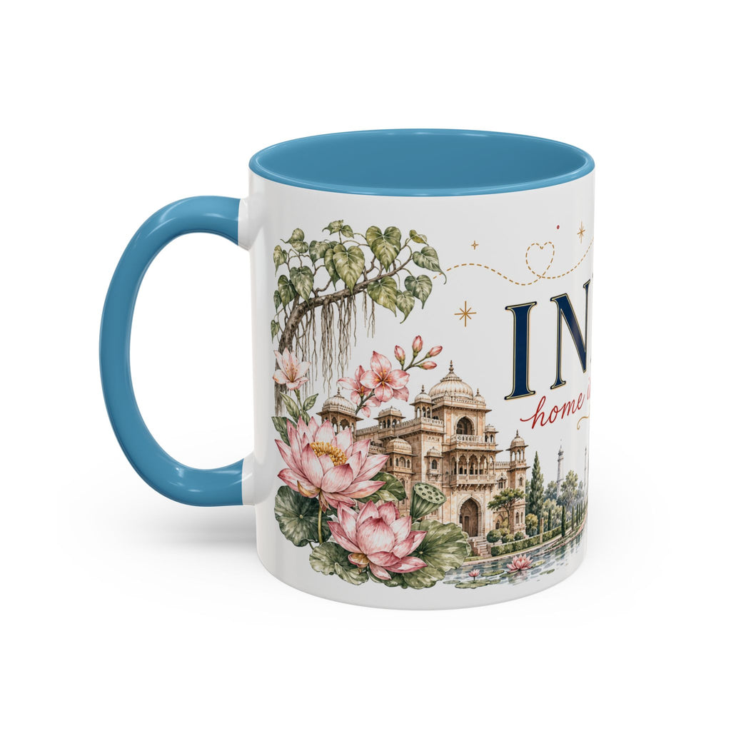 India Home Country Mug | Moving Away Gift | Long Distance Friendship | 11 oz 15 oz Accent Mug