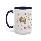 Thanksgiving Mug | Country Harvest Watercolor Gift | Pumpkin Scarecrow Accent Cup 11oz 15oz