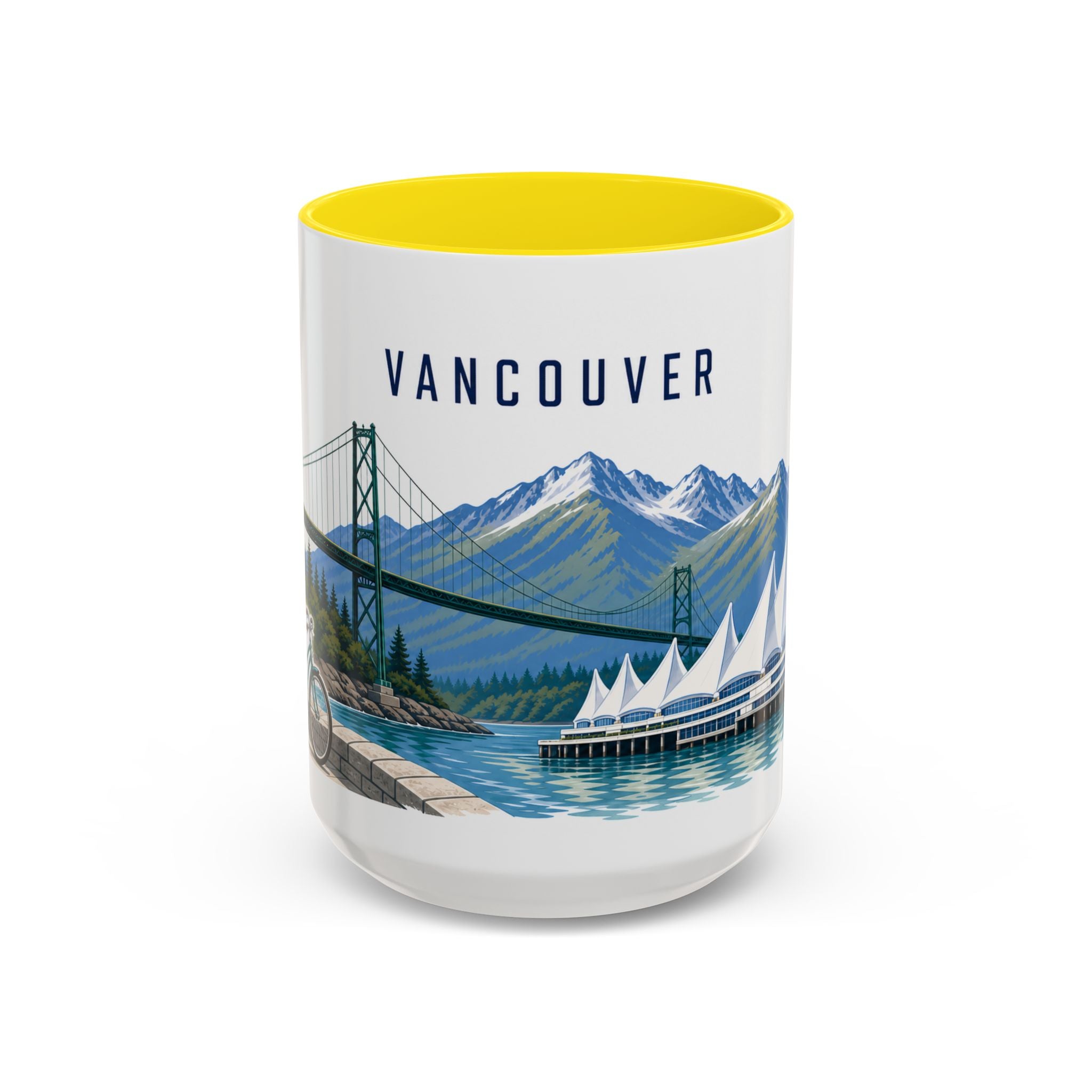 Vancouver Coffee Mug | Canada Travel Souvenir | Porcelain Decal City Gift | 11oz 15oz Accent Mug