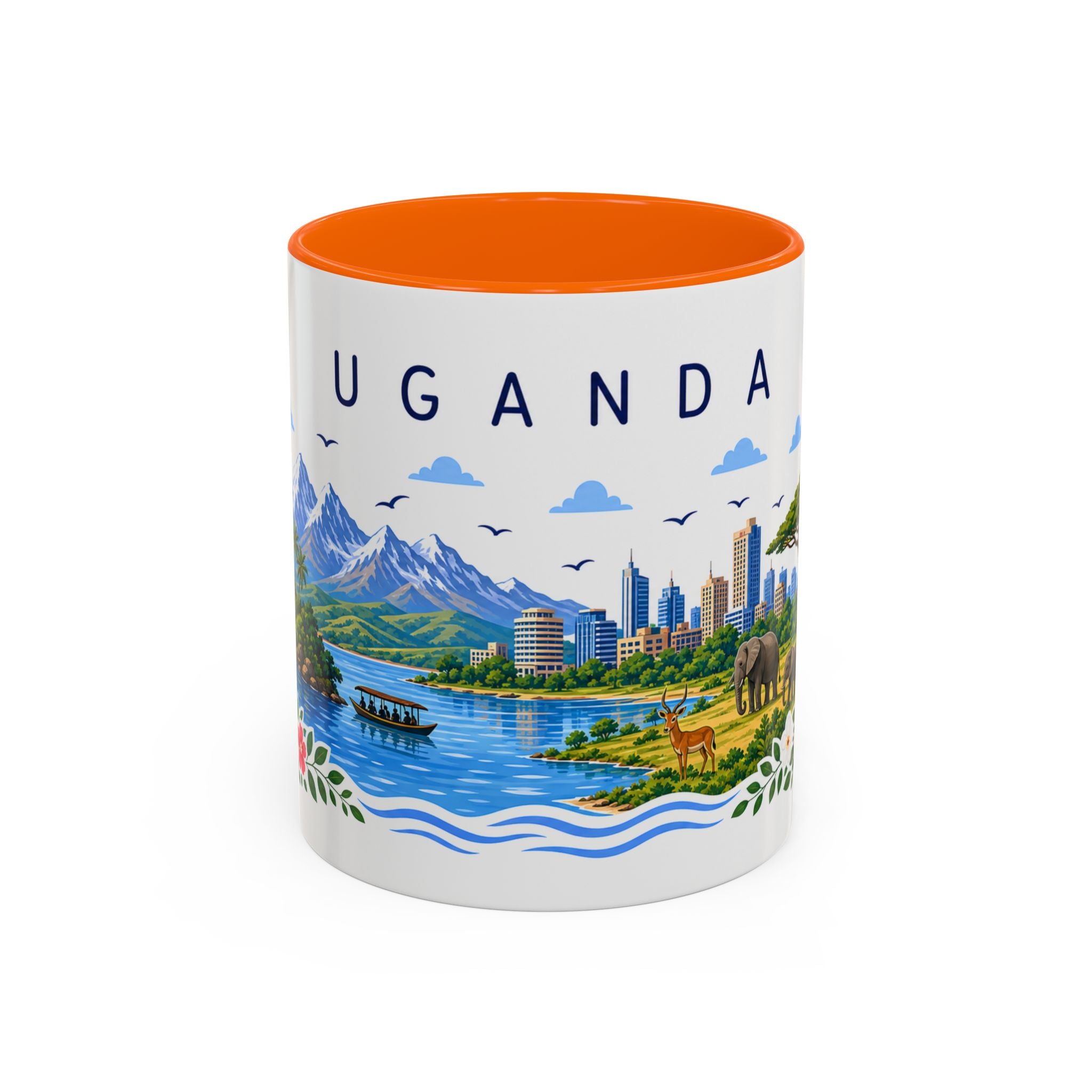 Uganda Coffee Mug | Travel Souvenir Accent Mug | Place Gift Ceramic Cup 11oz 15oz