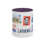 Athens Coffee Mug | Postage Stamp Collage Mug | Travel Souvenir Accent Cup 11oz 15oz