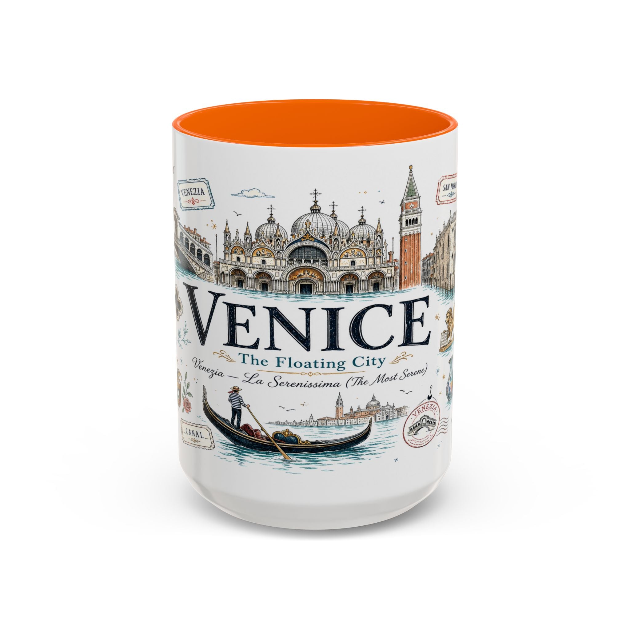 Venice Coffee Mug | Italy Souvenir Travel Gift | Accent Color Ceramic 11oz 15oz