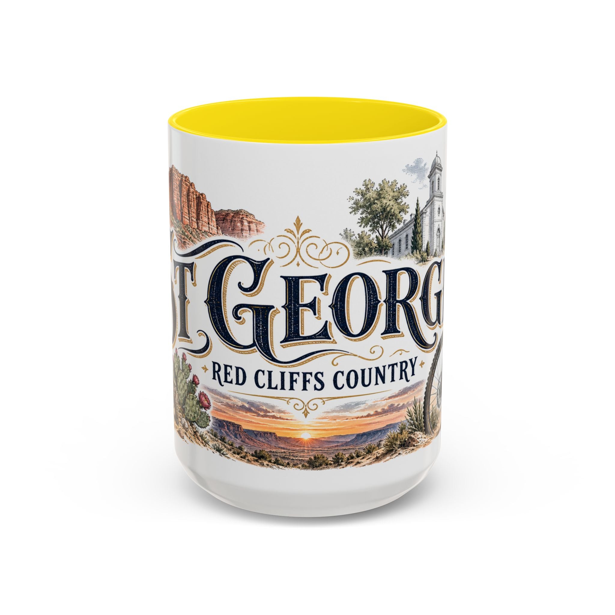 St George Coffee Mug | United States Travel Souvenir | Vintage Illustrated City Gift | 11 oz 15 oz Accent Mug
