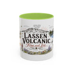 Lassen Volcanic National Park Coffee Mug | California Volcano Geothermal Hiking Gift | Accent Color Ceramic 11oz 15oz