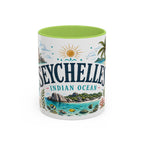 Seychelles Coffee Mug | Travel Destination Souvenir Gift | Accent Color Ceramic 11oz 15oz