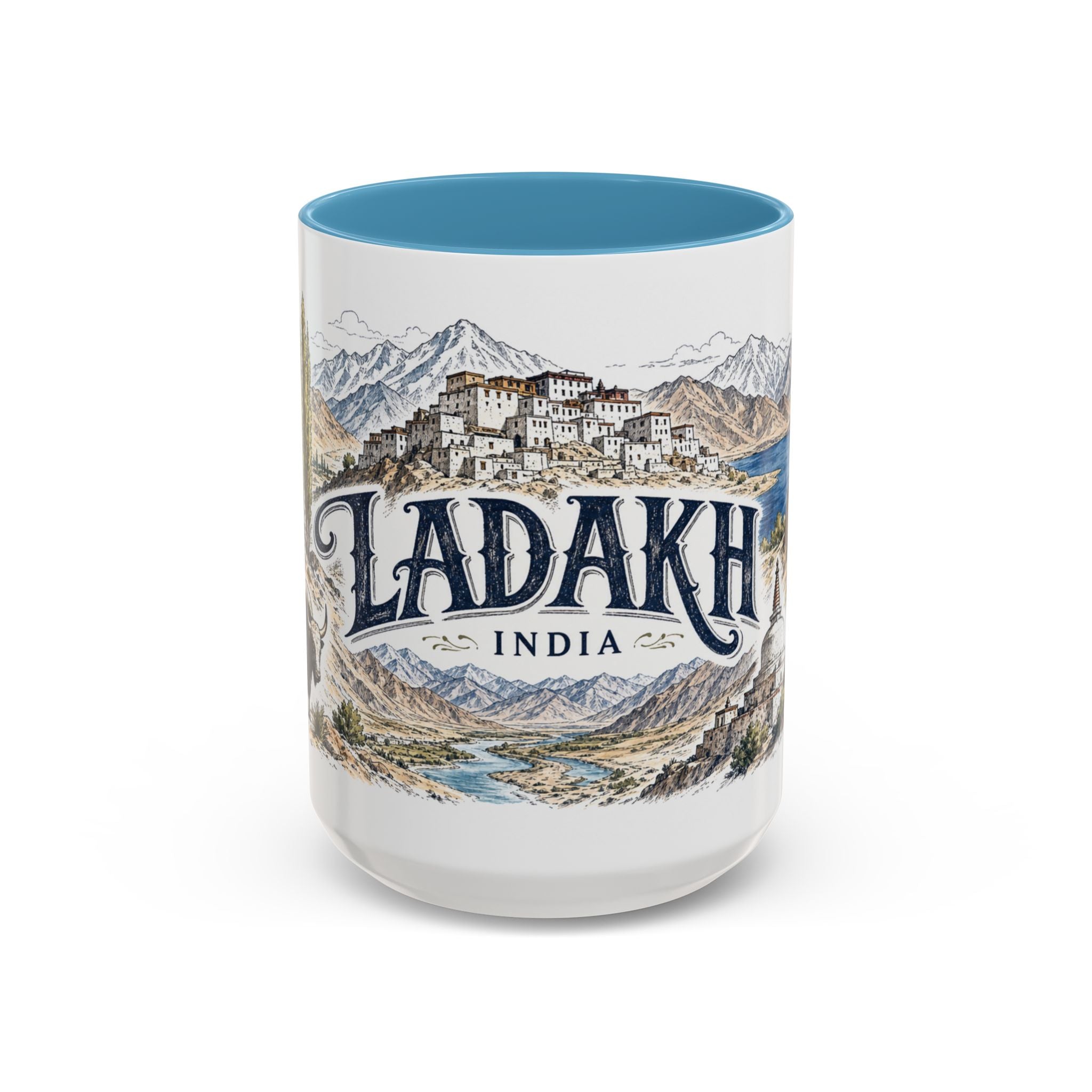 Ladakh Mug, India Travel Souvenir, Bucket List Gift, Accent Ceramic Coffee Mug 11oz 15oz