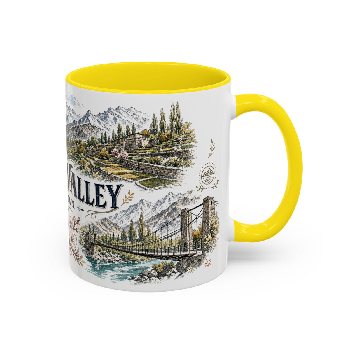 Hunza Valley Mug, Pakistan Travel Souvenir, Bucket List Gift, Accent Ceramic Coffee Mug 11oz 15oz