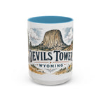 Devils Tower Mug, Wyoming Travel Souvenir, Bucket List Gift, Accent Ceramic Coffee Mug 11oz 15oz