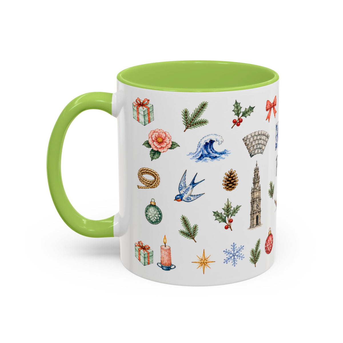 Porto Christmas Mug | Watercolor City Souvenir, Travel Gift (11oz/15oz)