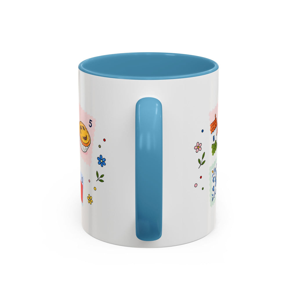 Lisbon Coffee Mug | Postage Stamp Collage Mug | Travel Souvenir Accent Cup 11oz 15oz