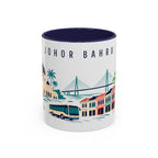 Johor Bahru Coffee Mug | Malaysia Travel Souvenir | Porcelain Decal City Gift | 11oz 15oz Accent Mug