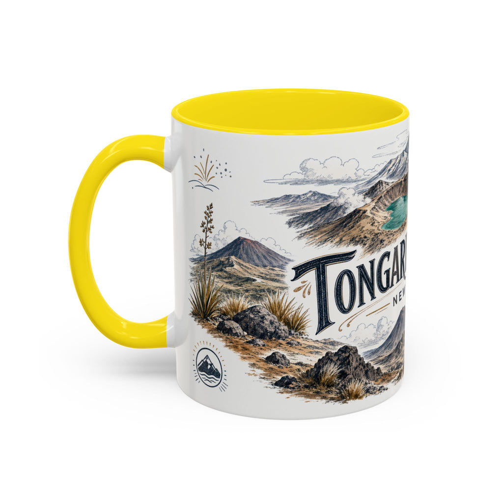 Tongariro Crossing Mug, New Zealand Travel Souvenir, Bucket List Gift, Accent Ceramic Coffee Mug 11oz 15oz