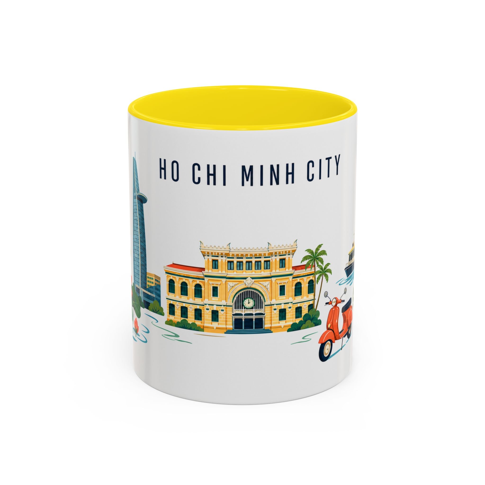 Ho Chi Minh City Coffee Mug | Vietnam Travel Souvenir | Porcelain Decal City Gift | 11oz 15oz Accent Mug