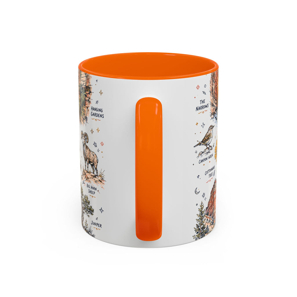 Zion National Park Coffee Mug | Hiking Camping Nature Gift | Accent Color Ceramic 11oz 15oz