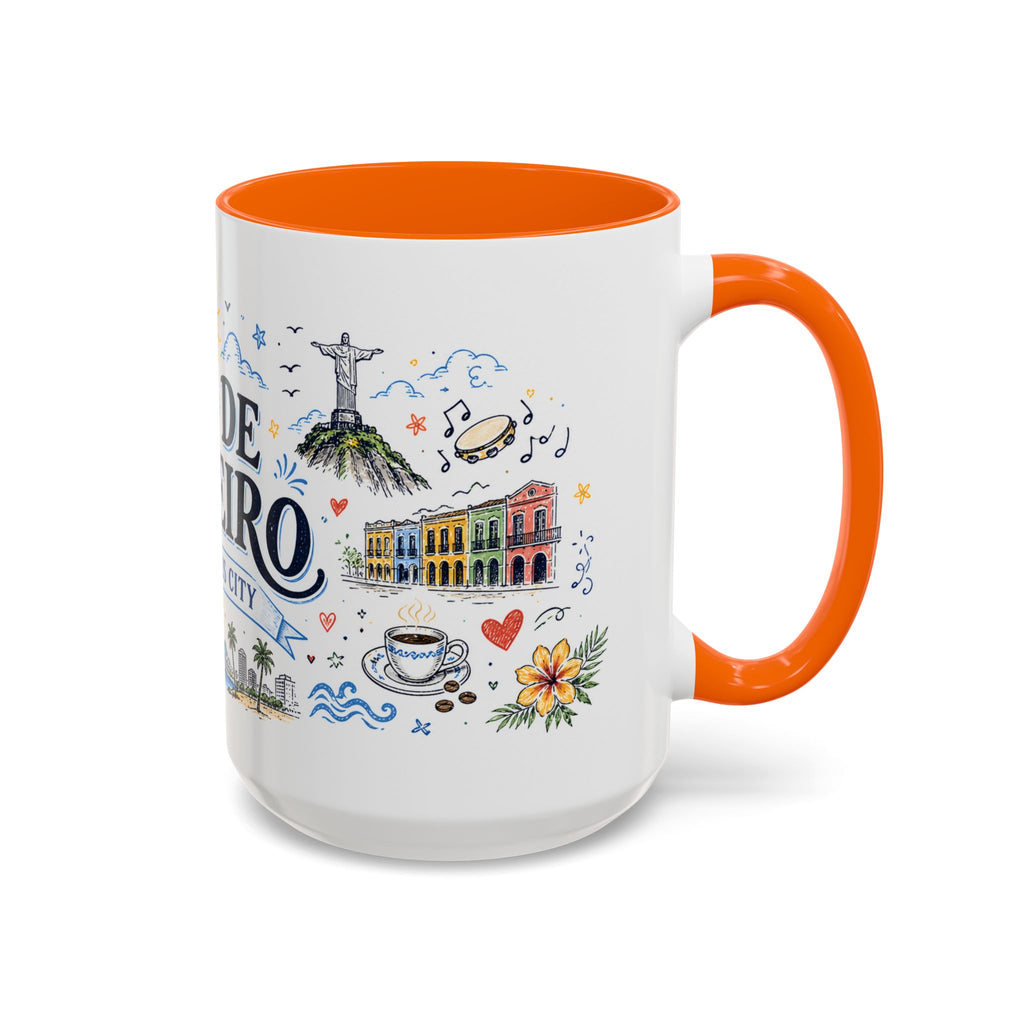 Rio de Janeiro Coffee Mug | Brazil Souvenir Travel Gift | Accent Color Ceramic 11oz 15oz