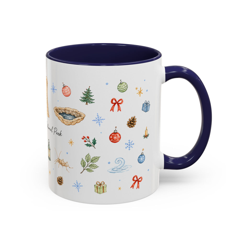 Mammoth Cave National Park Christmas Mug | Watercolor Travel Souvenir | Holiday Gift | Accent Ceramic Coffee Cup 11oz 15oz
