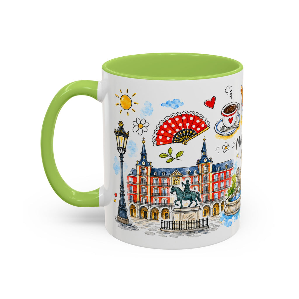 Madrid Travel Mug | European City Souvenir Accent Coffee Mug | 11oz 15oz Ceramic Cup