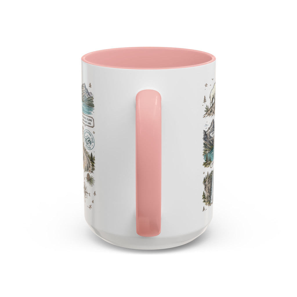 Glacier Coffee Mug | National Park Hiking Montana Gift | Accent Color Ceramic 11oz 15oz