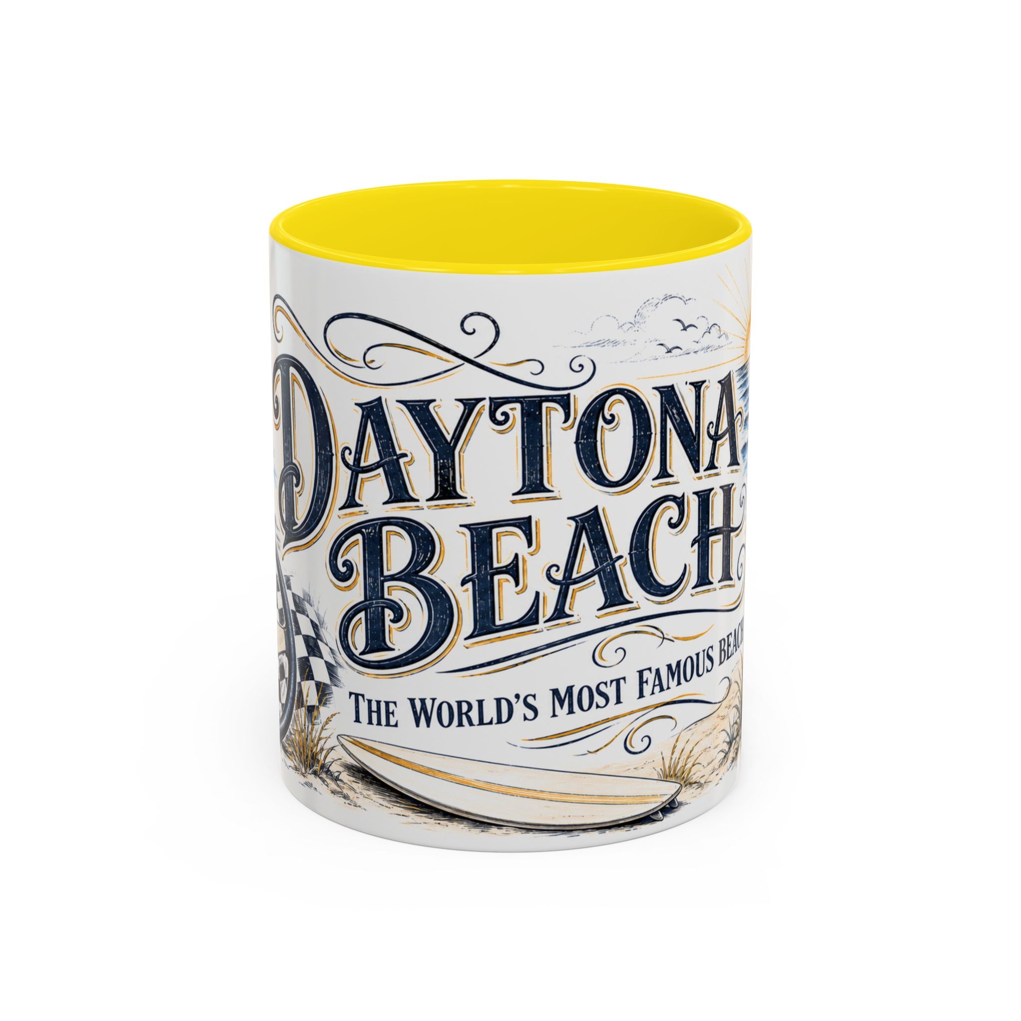 Daytona Beach Coffee Mug | United States Travel Souvenir | Vintage Illustrated City Gift | 11 oz 15 oz Accent Mug