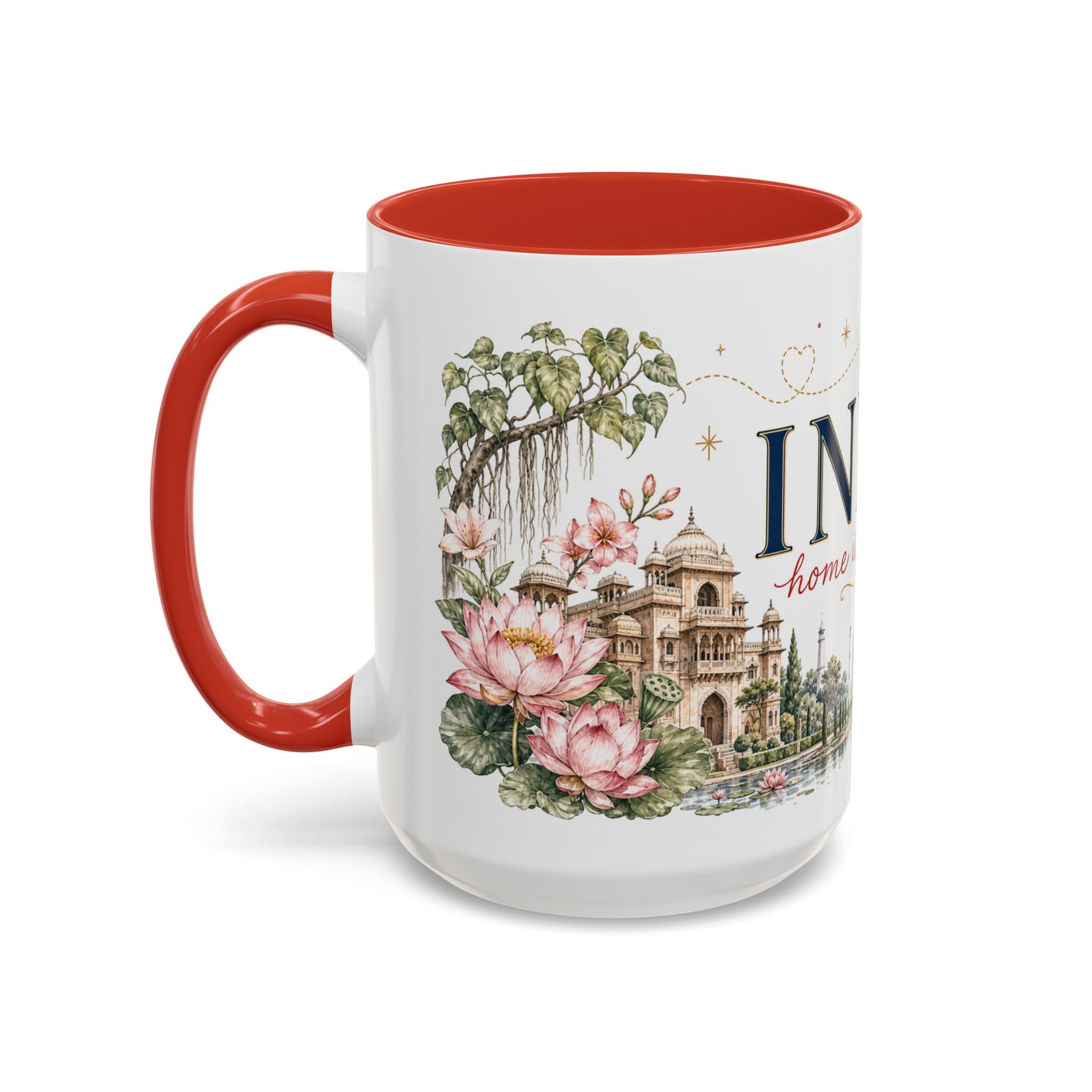 India Home Country Mug | Moving Away Gift | Long Distance Friendship | 11 oz 15 oz Accent Mug
