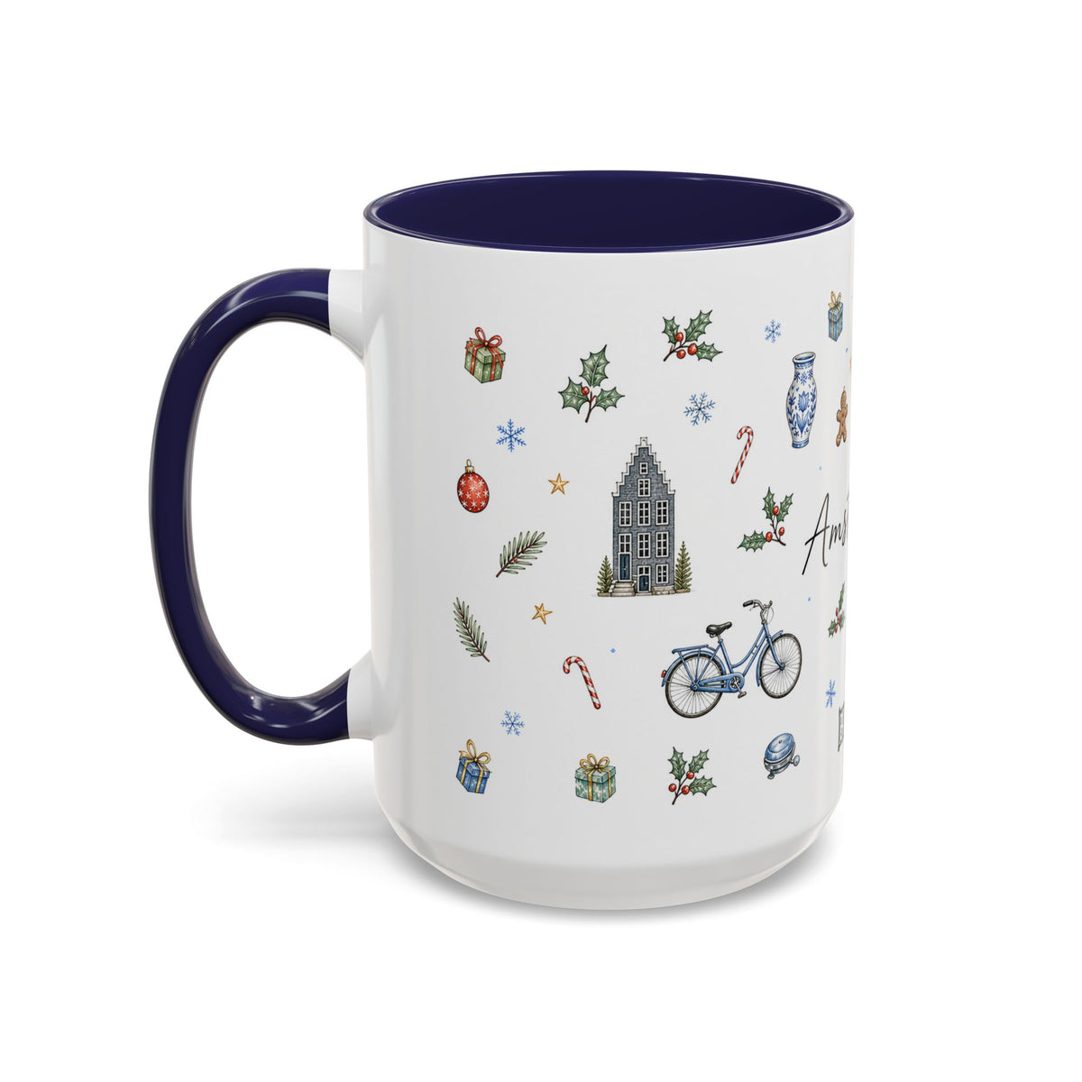 Amsterdam Christmas Watercolor Mug | Festive City Souvenir Coffee Cup