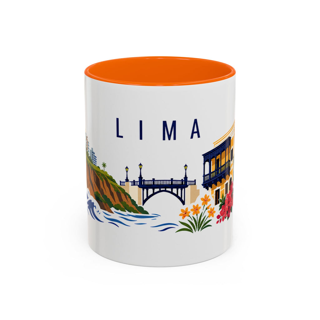 Lima Coffee Mug | Peru Travel Souvenir | Porcelain Decal City Gift | 11oz 15oz Accent Mug