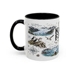 Kenai Fjords National Park Coffee Mug | Alaska Coastal Wildlife Hiking Gift | Accent Color Ceramic 11oz 15oz