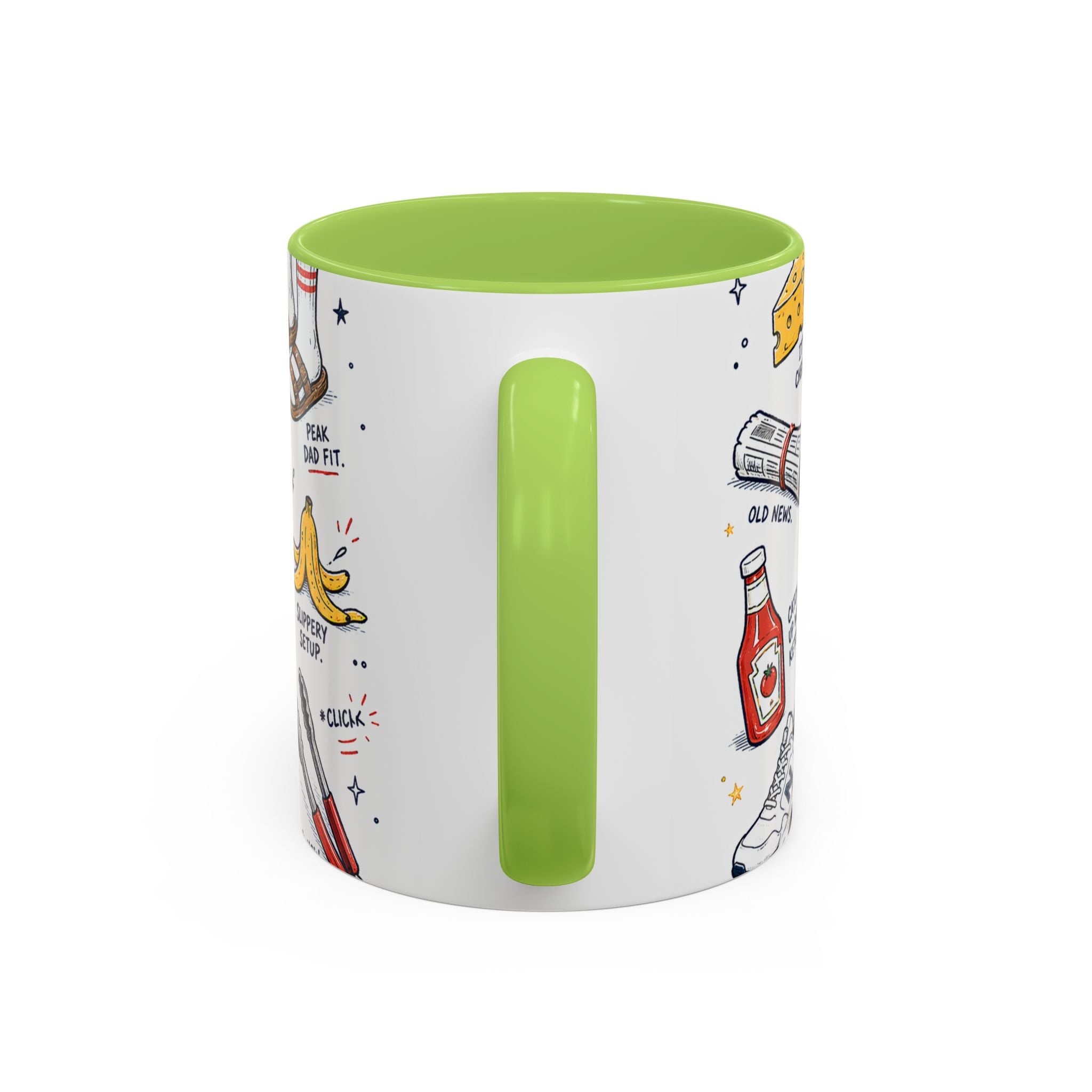Dad Jokes Sorry Not Sorry Coffee Mug | Father's Day Gift for Dad | Accent Color Ceramic 11oz 15oz