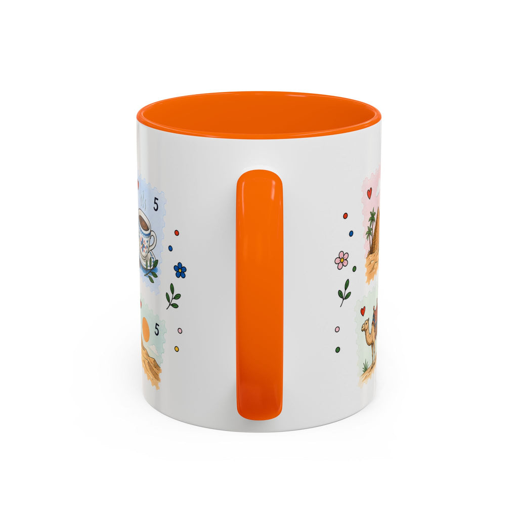 Cairo Coffee Mug | Postage Stamp Collage Mug | Travel Souvenir Accent Cup 11oz 15oz