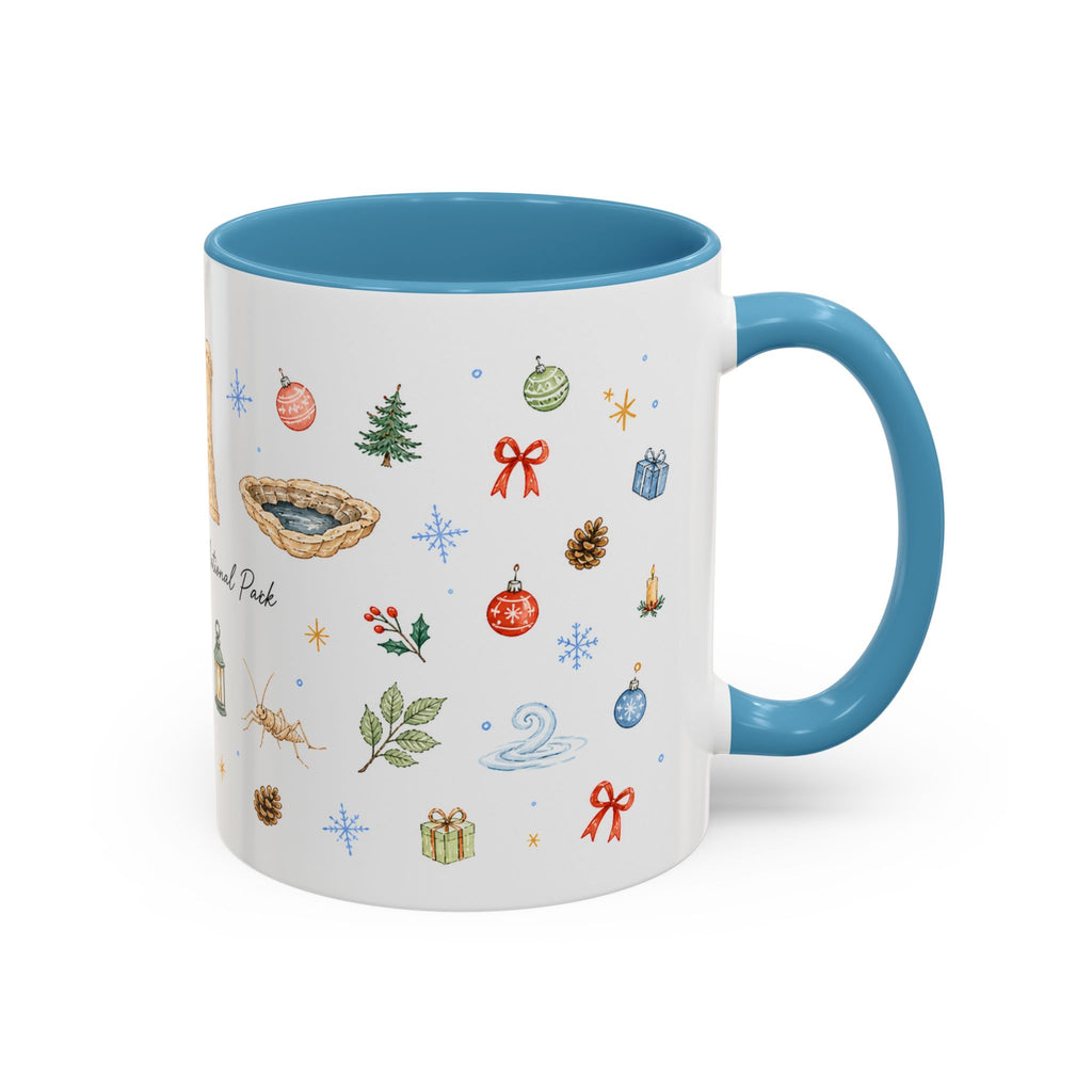 Mammoth Cave National Park Christmas Mug | Watercolor Travel Souvenir | Holiday Gift | Accent Ceramic Coffee Cup 11oz 15oz