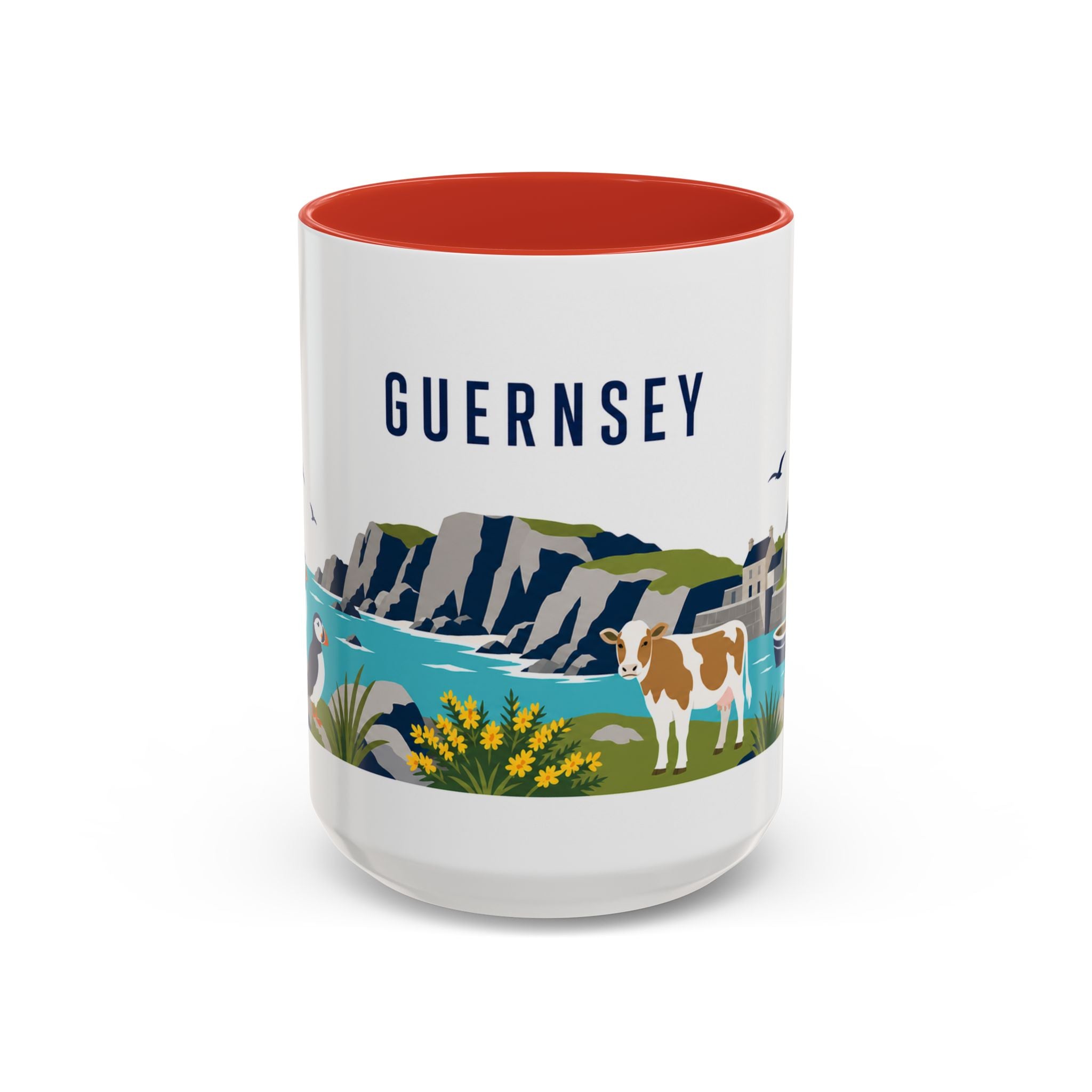 Guernsey Coffee Mug | Travel Souvenir Accent Mug | Country Gift Ceramic Cup 11oz 15oz