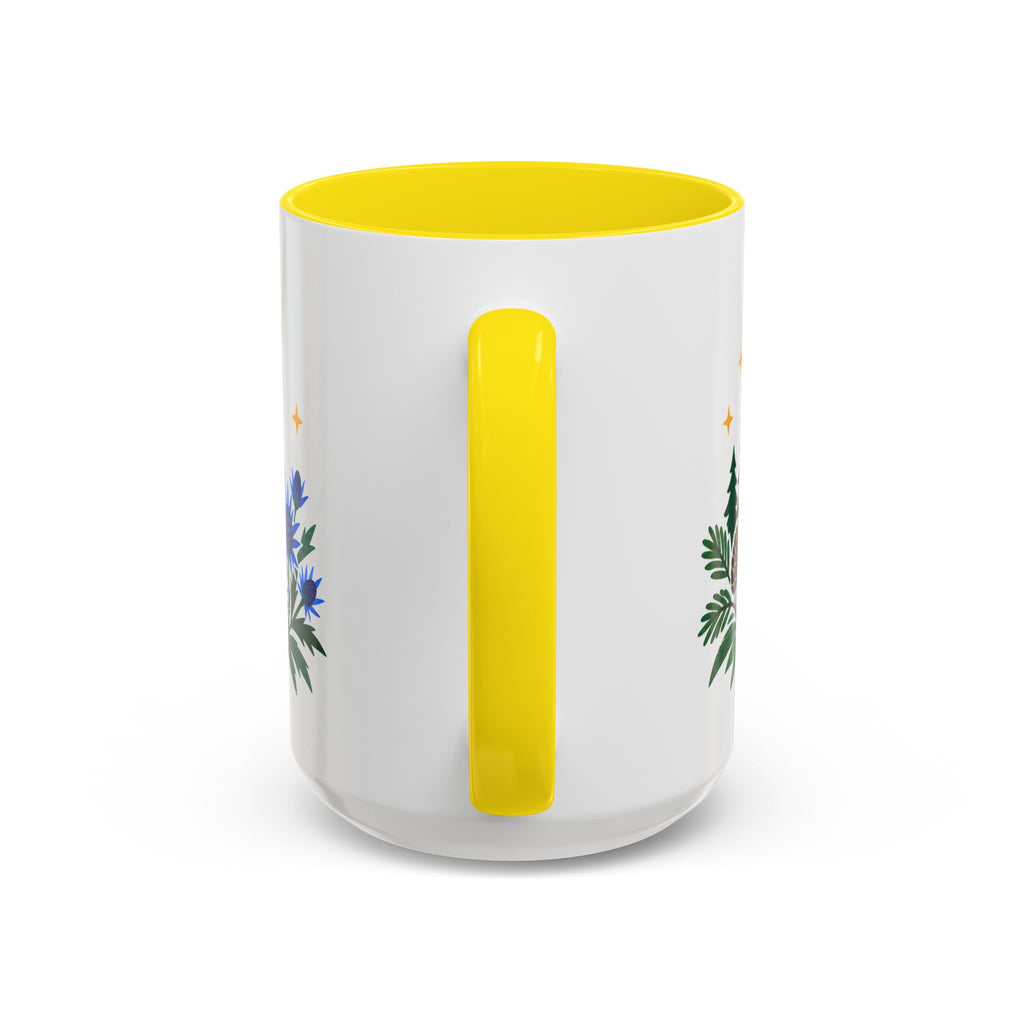 Capricorn Zodiac Coffee Mug | Sea Goat and Floral Design | Astrology Birthday Gift | 11 oz 15 oz Ceramic Accent Mug