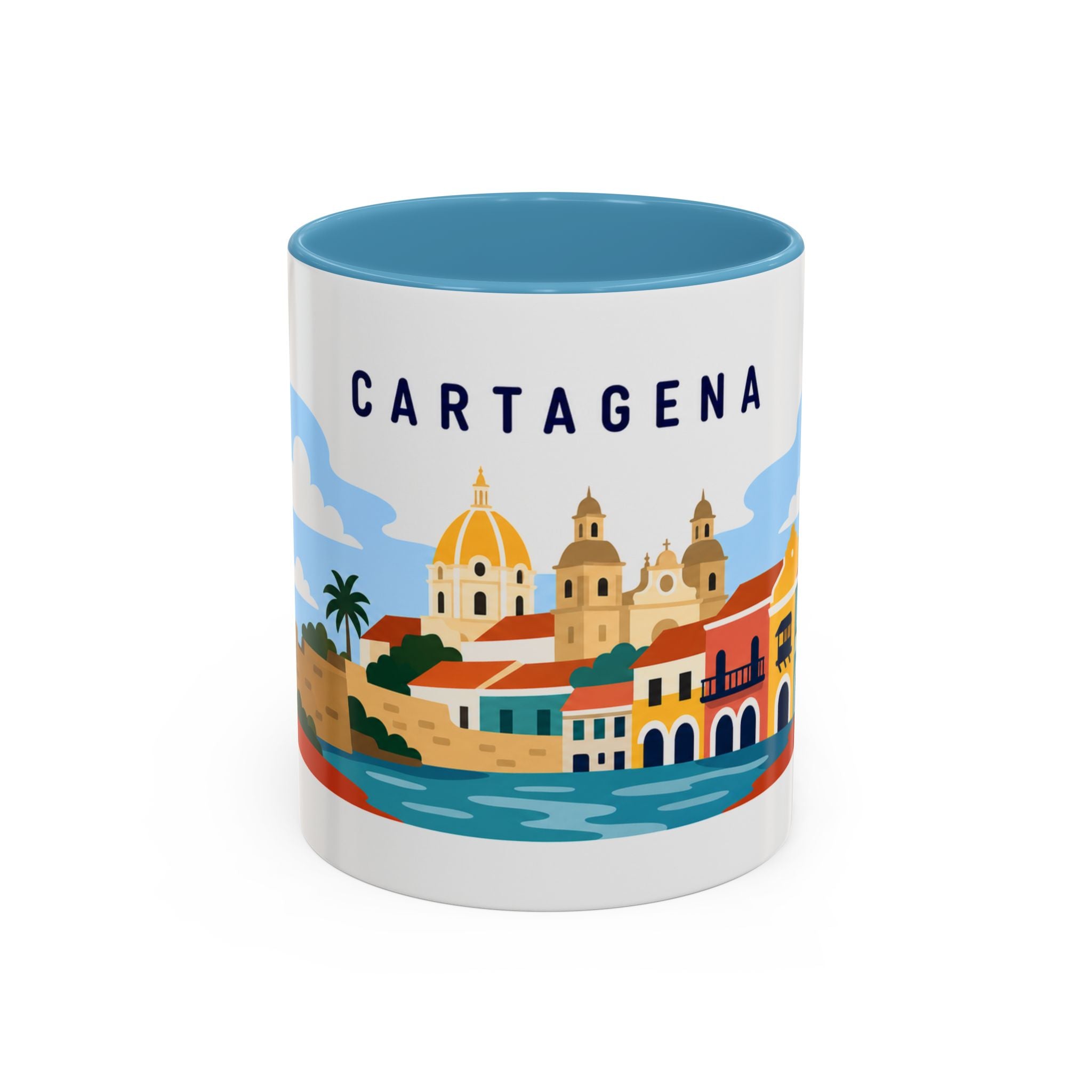 Cartagena Coffee Mug | Travel Destination Souvenir Gift | Accent Color Ceramic 11oz 15oz