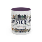 Amsterdam Coffee Mug | Netherlands Souvenir Travel Gift | Accent Color Ceramic 11oz 15oz