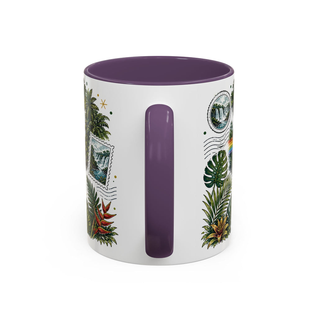 Iguazu Falls Coffee Mug | Travel Destination Souvenir Gift | Accent Color Ceramic 11oz 15oz
