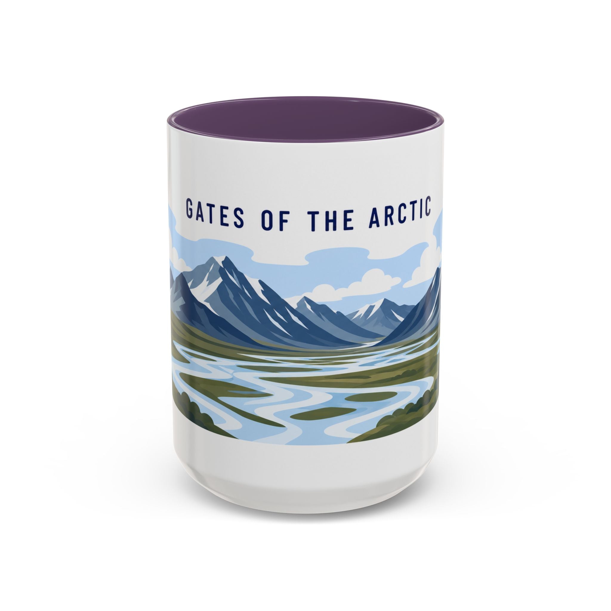 Gates of the Arctic National Park Coffee Mug | Solid Color Block Park Souvenir | 11oz 15oz Accent Mug