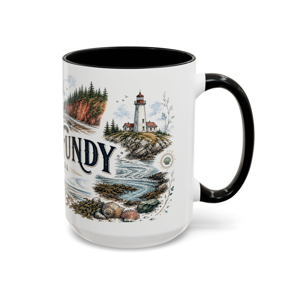 Bay of Fundy Mug, Canada Travel Souvenir, Bucket List Gift, Accent Ceramic Coffee Mug 11oz 15oz