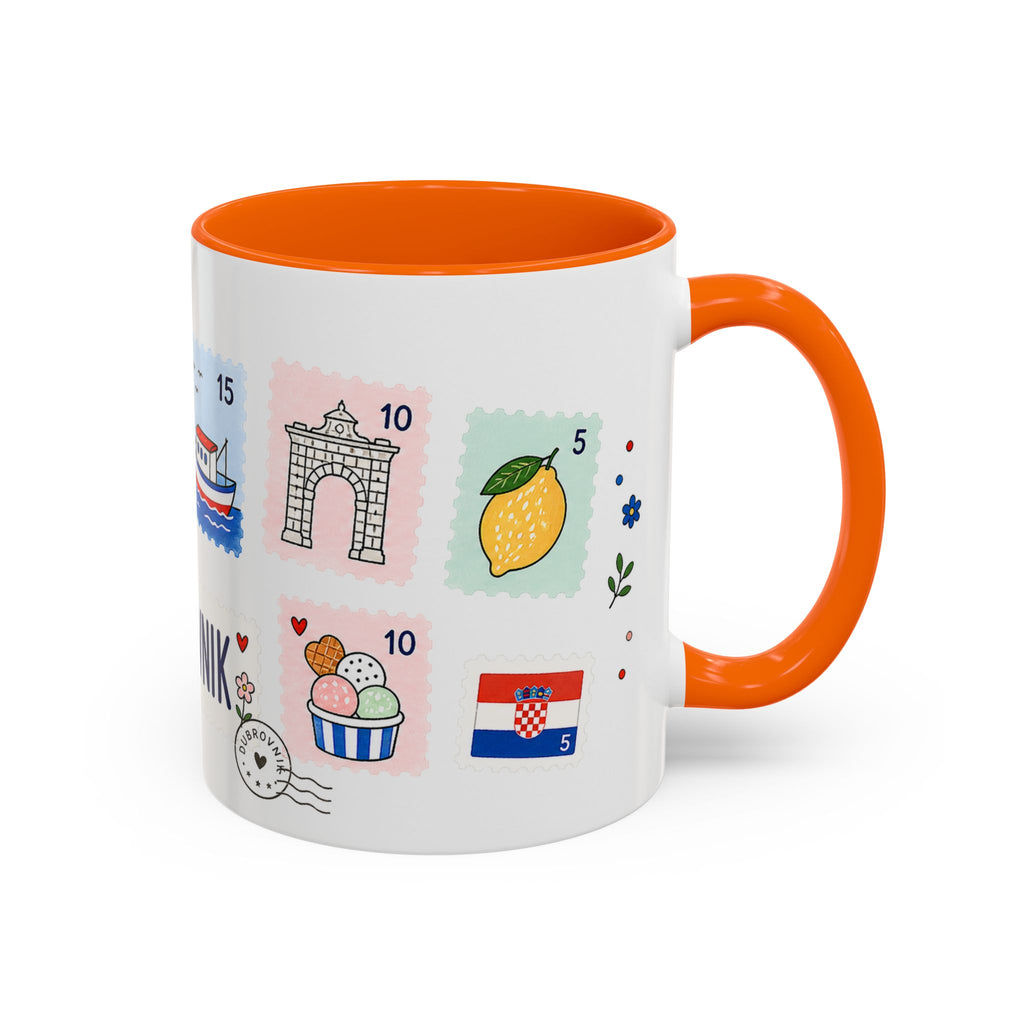 Dubrovnik Coffee Mug | Postage Stamp Collage Mug | Travel Souvenir Accent Cup 11oz 15oz