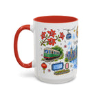 Hong Kong Illustrated Travel Mug | City Souvenir Accent Coffee Mug | 11oz 15oz Ceramic Cup