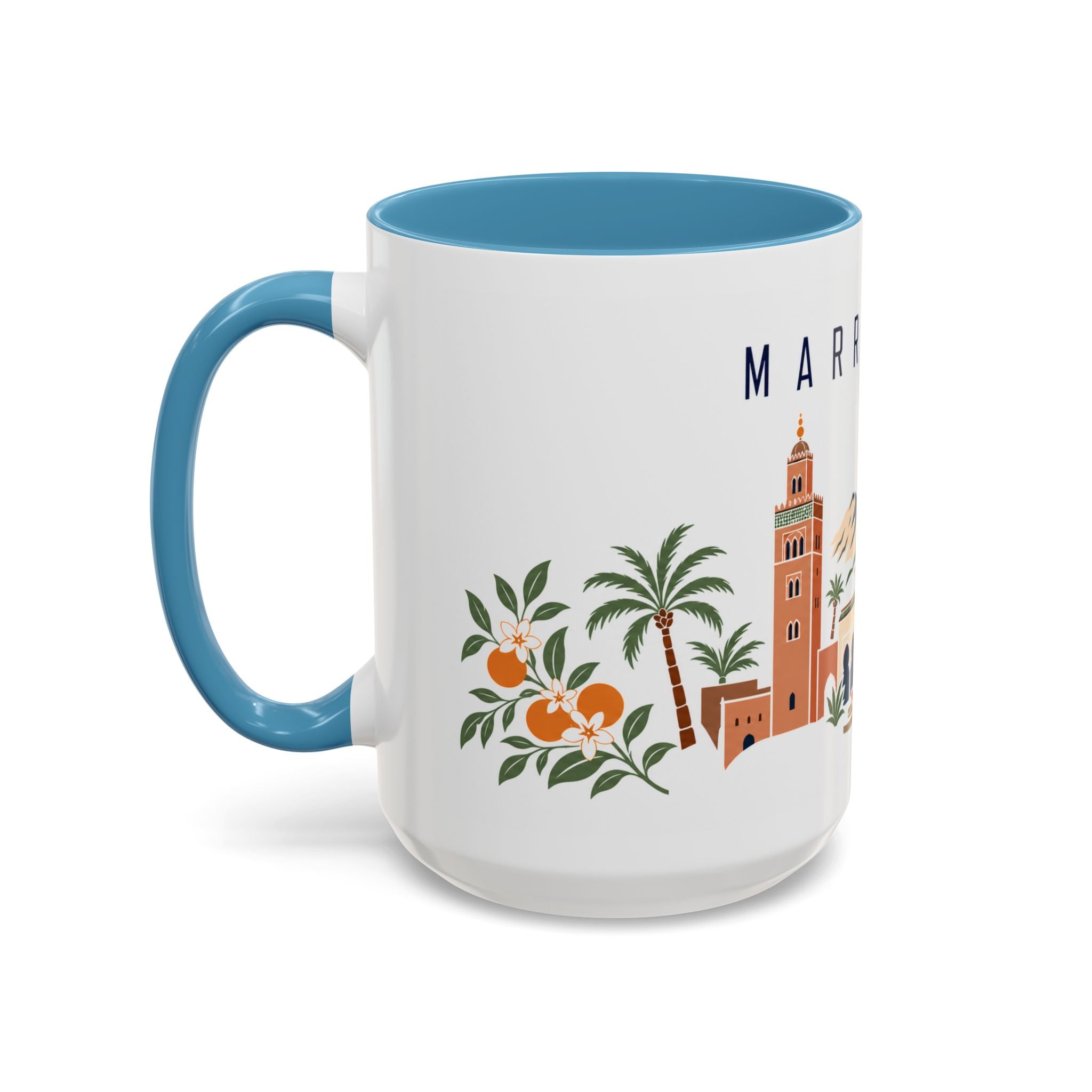 Marrakech Coffee Mug | Morocco Travel Souvenir | Porcelain Decal City Gift | 11oz 15oz Accent Mug