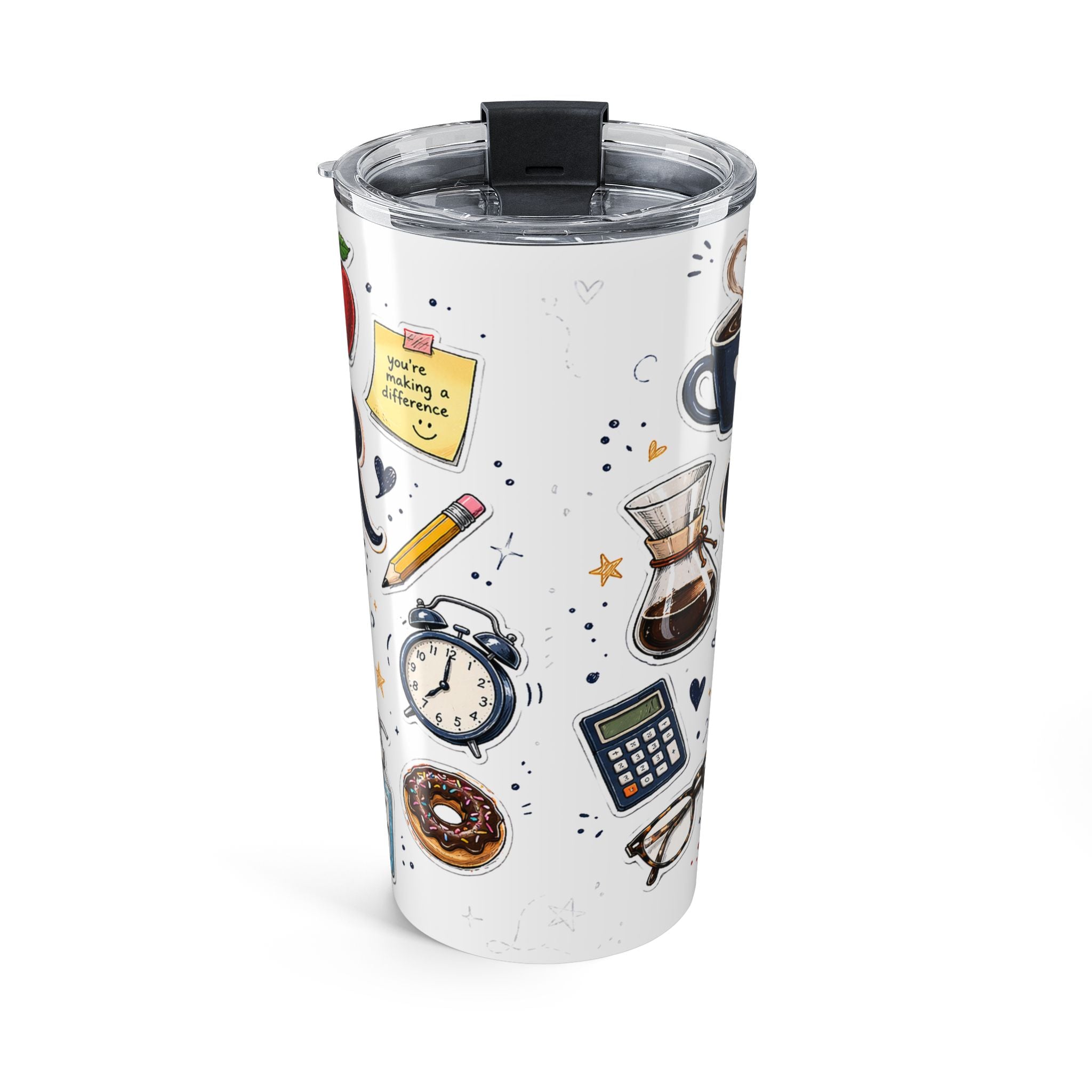 Teacher Fuel 20oz Tumbler | Powered by Coffee and Wine Funny Gift | Insulated Stainless Steel Travel Cup